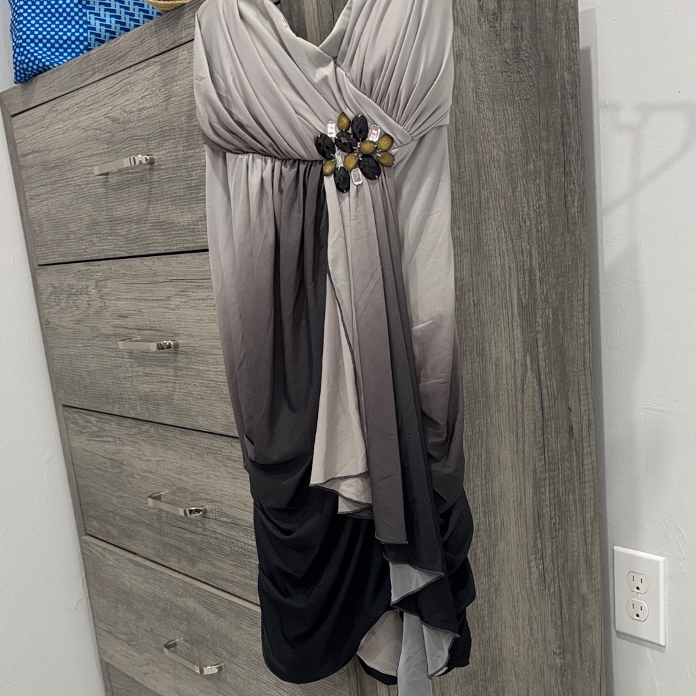 XOXO Black and Gray Asymmetrical Dress